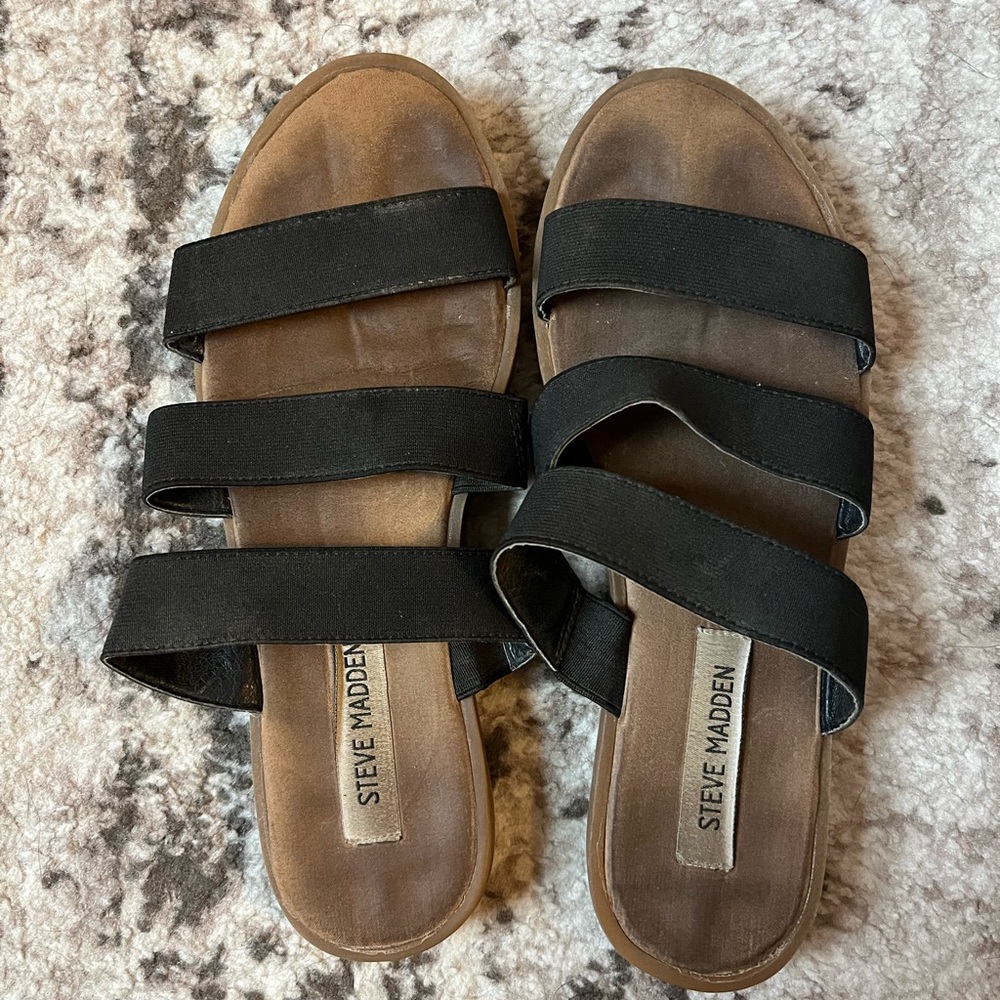 Steve Madden Black Strappy Sandals